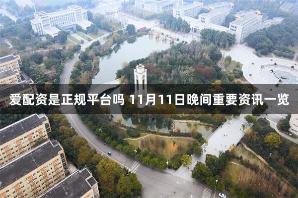 爱配资是正规平台吗 11月11日晚间重要资讯一览