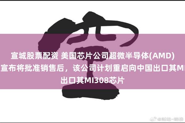 宣城股票配资 美国芯片公司超微半导体(AMD)：在美国宣布将批准销售后，该公司计划重启向中国出口其MI308芯片