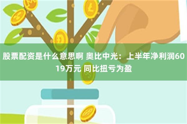 股票配资是什么意思啊 奥比中光：上半年净利润6019万元 同比扭亏为盈