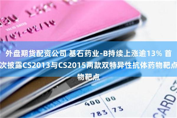 外盘期货配资公司 基石药业-B持续上涨逾13% 首次披露CS2013与CS2015两款双特异性抗体药物靶点