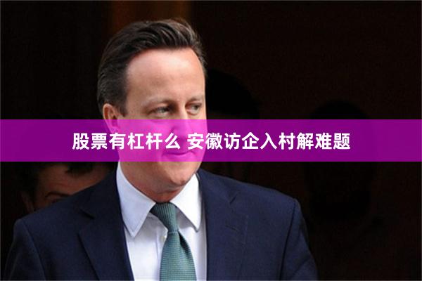 股票有杠杆么 安徽访企入村解难题