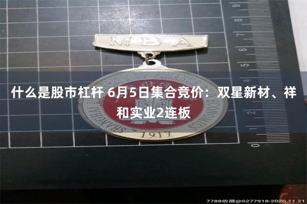 什么是股市杠杆 6月5日集合竞价：双星新材、祥和实业2连板