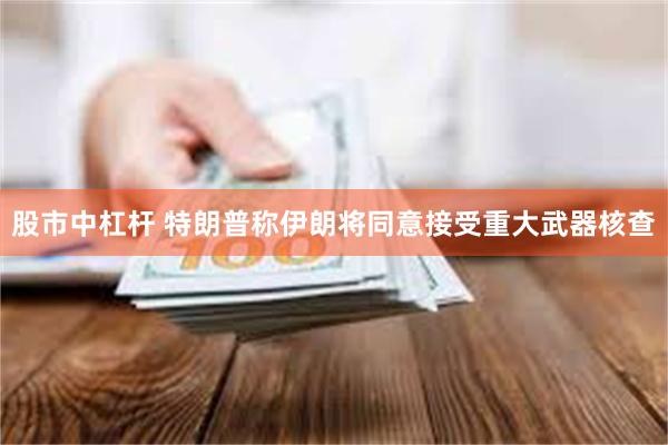股市中杠杆 特朗普称伊朗将同意接受重大武器核查