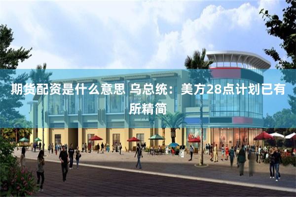 期货配资是什么意思 乌总统：美方28点计划已有所精简