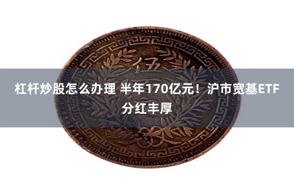 杠杆炒股怎么办理 半年170亿元！沪市宽基ETF分红丰厚
