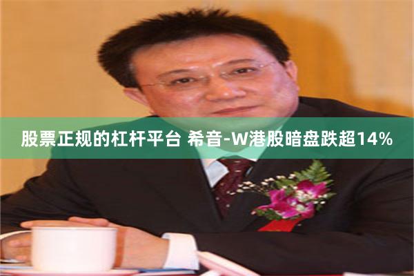 股票正规的杠杆平台 希音-W港股暗盘跌超14%
